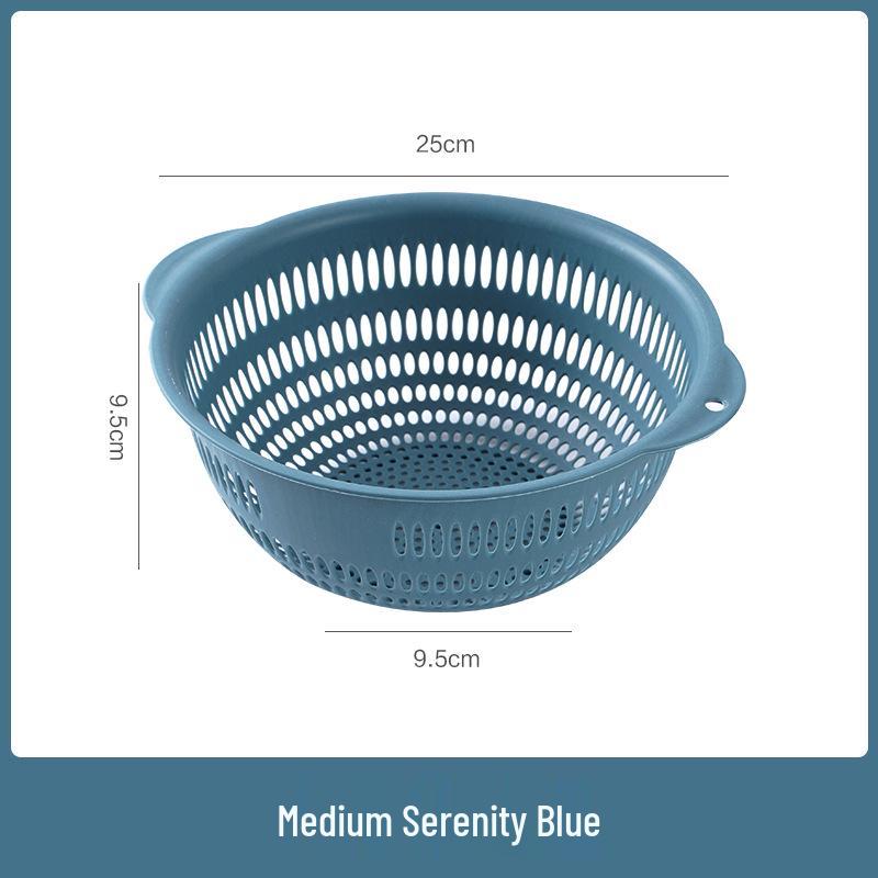 Three-Piece Kitchen Set: Vegetable Washing Basket, Drain Basket, and Fruit Plate