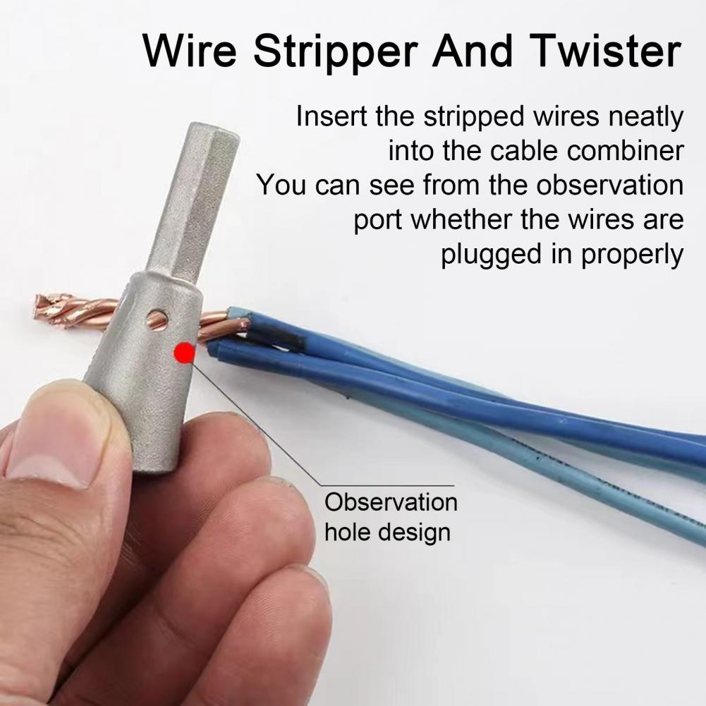 Hex Shank Wire Twister Heavy Duty Drill Wire Twister Tool Metal Electrical Wire Nut Connector Hex Shank Cable Twisting for Power