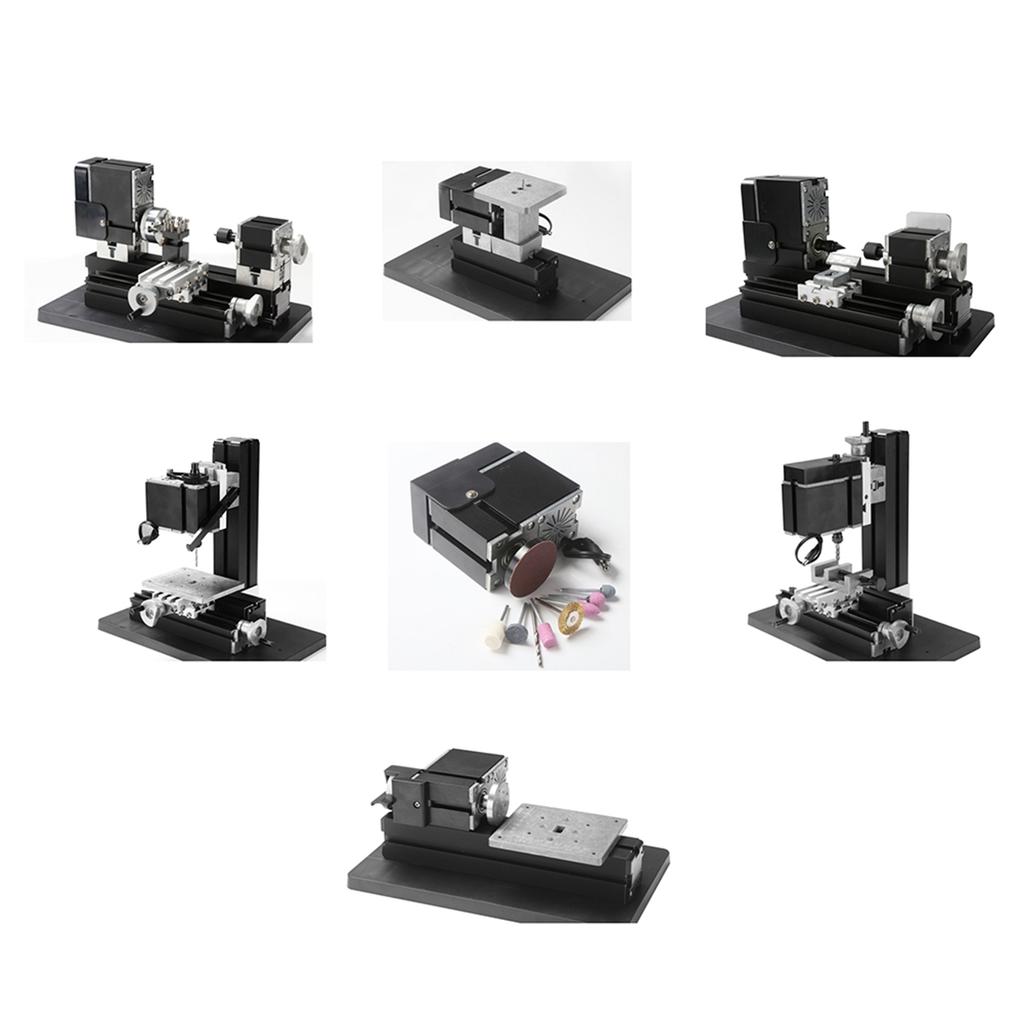 6 In 1 Mini Lathe All Metal Combining Machine Tool TZ6000M High Power 60W