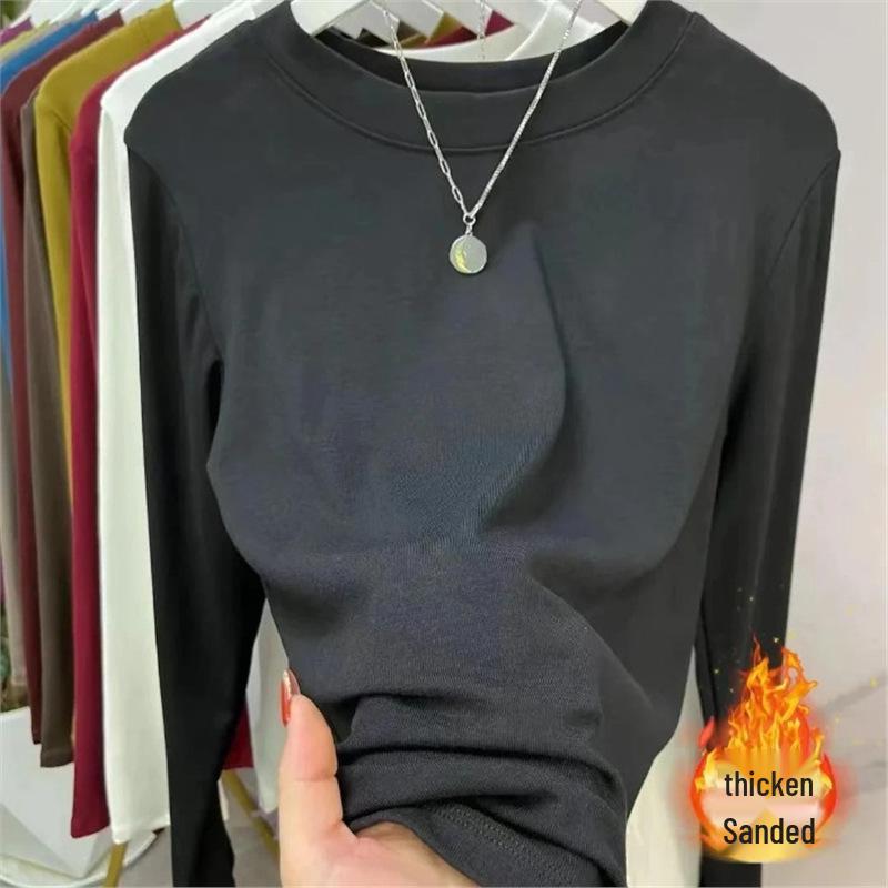 

Women s 2024 Slimming Round Neck Long Sleeve Base Layer Top M
