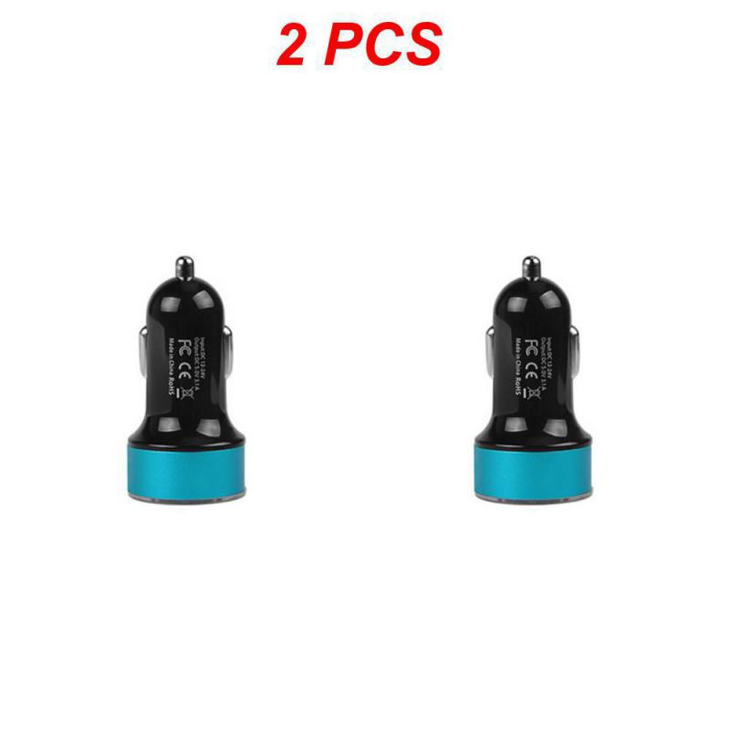 2~5PCS Auto Vehicle Car Dual USB Car Charger QC 3.0 Fast Charging Adapter Cigarette Lighter LED Voltmeter For All Mobile Phone