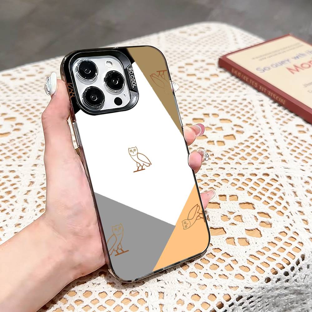 D-Drake OvO OWL Phone Case For iPhone 17,16,15,14,13,12,11 Plus,Pro Max,XS,Colored silver phone case