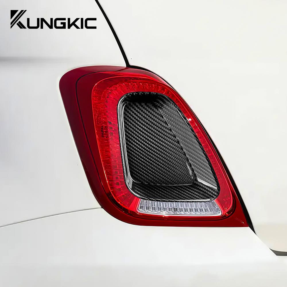 Real Hard Carbon Fiber Sticker For Fiat 500 Abarth 595 695 2017 2018 2019 2020 2021 2022 2023 Rear Tail Light Cover 1Pair