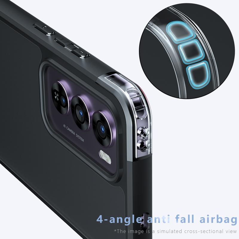For Oppo Reno12 Pro 5G (Global) Case Matte Skin-Touch TPU+PC Phone Cover,Transparent Black