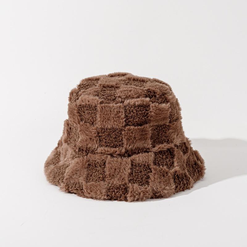 Autumn and Winter Waffle Solid Color Versatile Fisherman Hat Korean Style Outdoor Warm and Cold-Proof Fashionable Bucket Hat