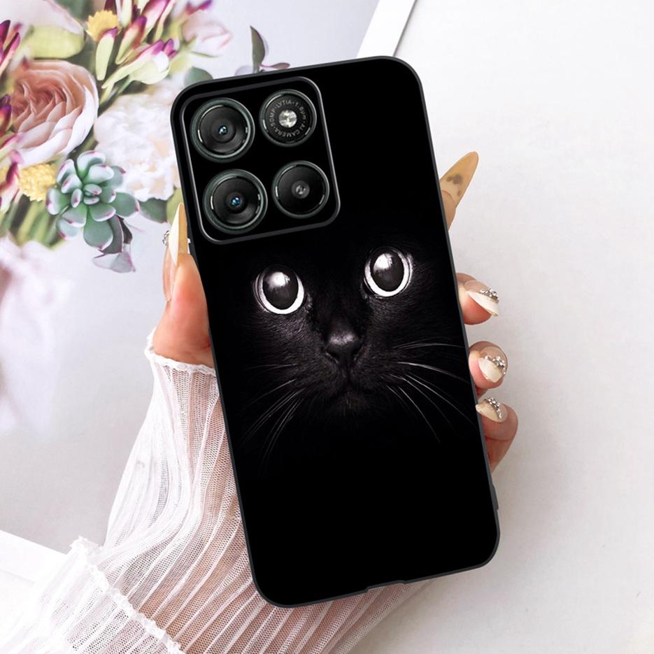 Für Motorola Moto G17 Power Case Moto G15 Niedliche Katze Blumen Bemalte Hülle Weiche TPU Handyhülle Für Motorola G15 Power MotoG17 Taschen