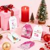Holiday Present Labels 60 Pcs Christmas Paper Gift Tags Pink Santa Snowman Hanging Elk