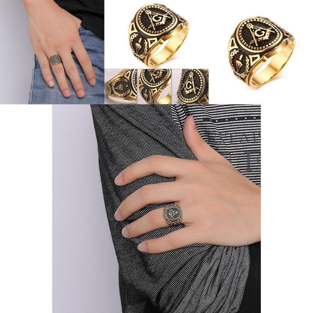 Anello da Uomo Color Oro con Lettera Moda Elegante Semplice Stile Trendy per Uso Quotidiano da Uomo