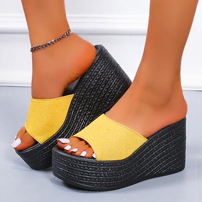 Lucyever Platform Sleehakken Dames Slippers Zomer 2024 Open Teen Sandalen met Hoge Hak Dames Casual Plus Size Buiten Strand Schoenen 43
