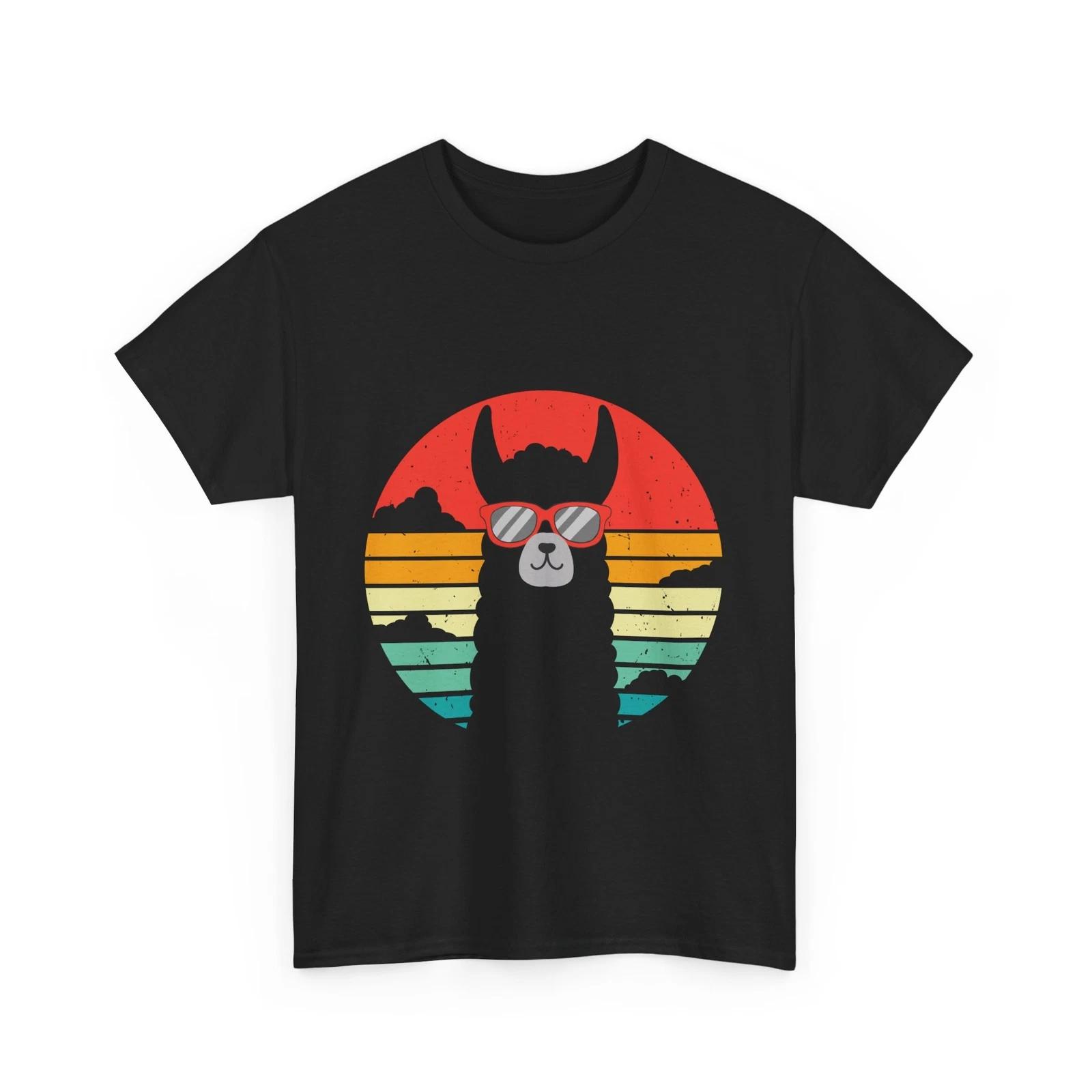 Llama Shirt, Llama Animals Lovers Shirt, Llama with Glasses Retro Vintage Shirt 3XL