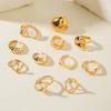Accessories, versatile stacked wind special-shaped pearl ring, irregular dripping flower ring set