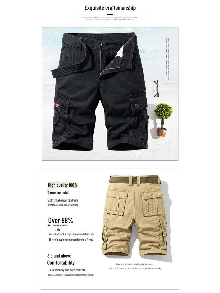 Men's Summer Multi-Pocket Casual Work Shorts - Stylish and Lightweight