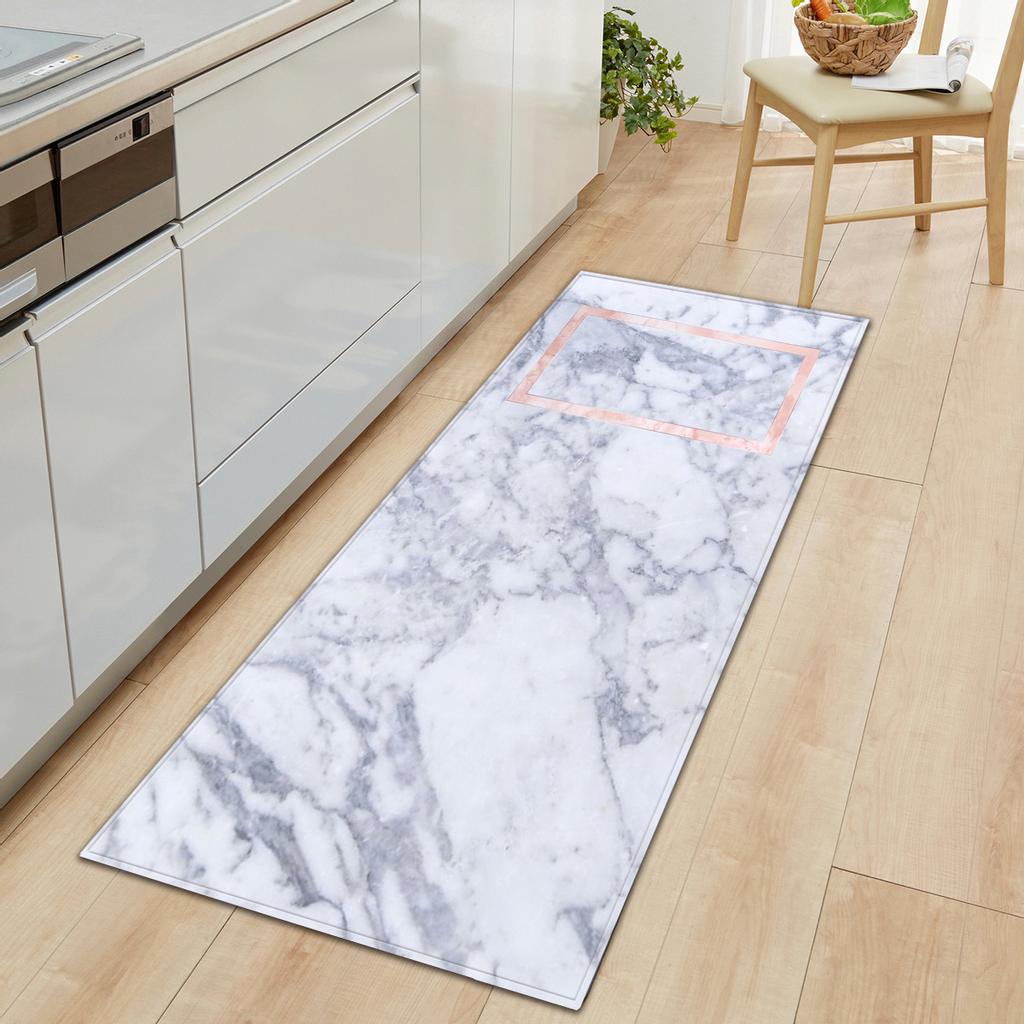 Marble Carpet Long Floor Mat Stone Pattern Theme Doormat