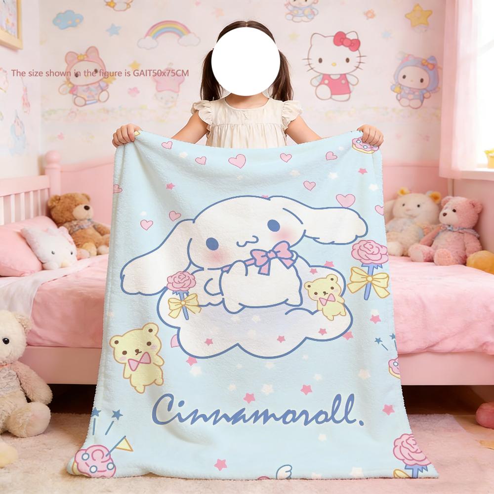

Милий Пес Мультяшний C-Cinnamoroll Плед Для М якого Пледа для Пікніка Ліжка Дивана Будинку Спальні Затишний Теплий Зручний 75x90cm