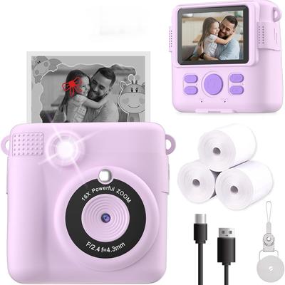 Instant Print Camera for Kids, Christmas Birthday Gifts for Girls Boys, HD Digital Video Cameras for Toddler, Portable Toy