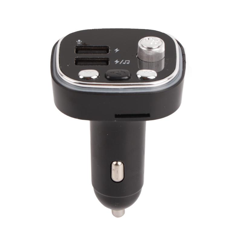 

Автомобільний Bluetooth-плеєр 2 USB-порти Зарядний пристрій 7 кольорів Світлодіоди FM-передавач Для дзвінків без рук Сріблястий срібний