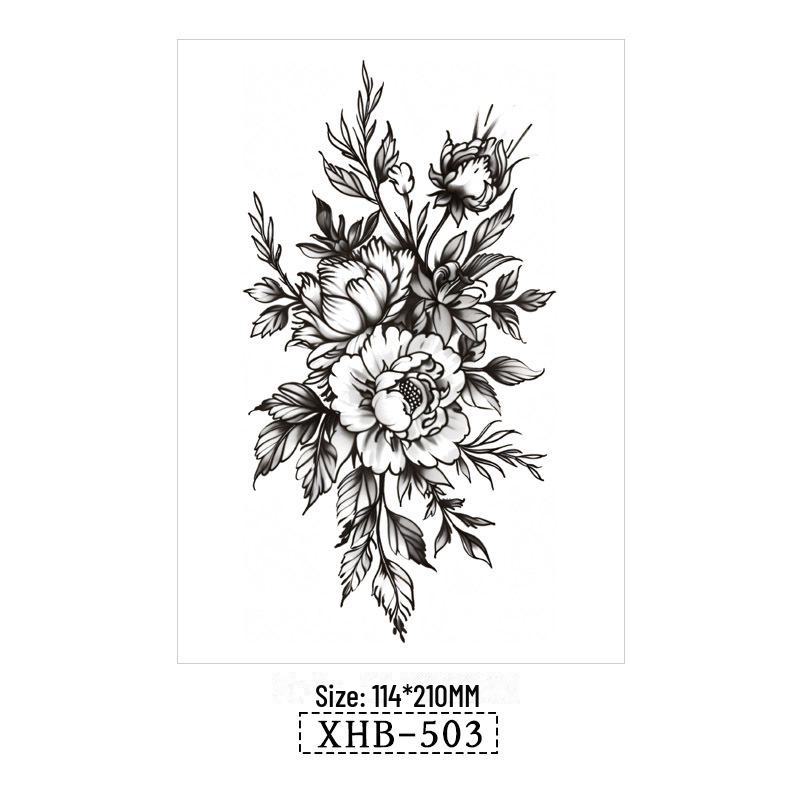 Vattentäta Svarta Djur Halvarm Tatuering Klistermärken