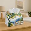 1pc Lemon Garden Cafe Tissue Box And Paper Towel Holder - Lemon-Themed Decor, Durable Polyester Construction, Sturdy Tissue Dispenser, Compatible with