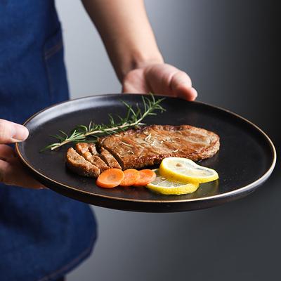 Creative Nordic Ceramic Phnom Penh Steak Plate Hotel Home Western Food Plate Frosted Plate Vegetable Plate Tableware