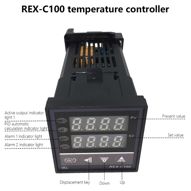 Digital PID Temperature Controller REX-C100 PID Thermostat Temperature Controller Digital 40DA SSR Relays K Thermocouple