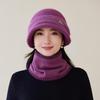 Middle-aged and Elderly Hat Women's Autumn and Winter Rabbit Fur Knitted Basin Hat Winter Hat