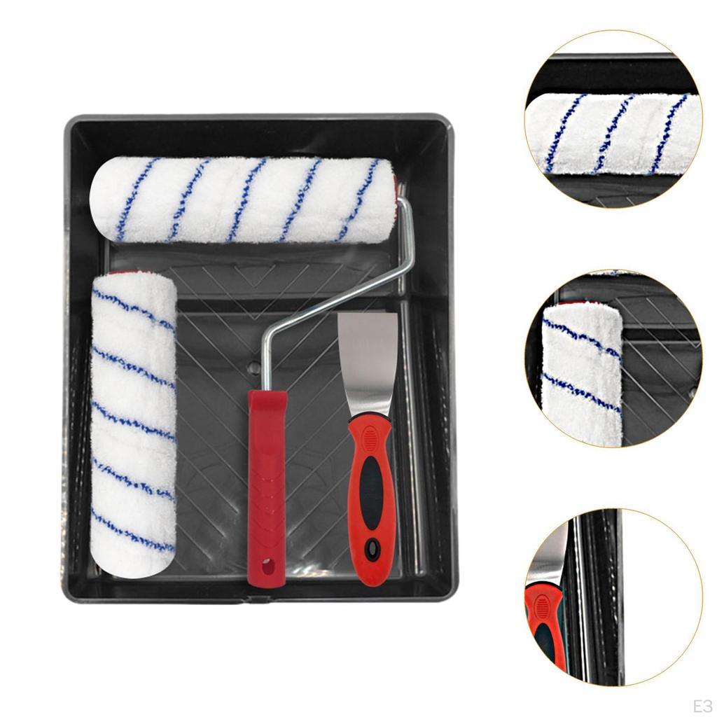 Paint Roller Set 9" Naps Application with Frame and Tray Kit for