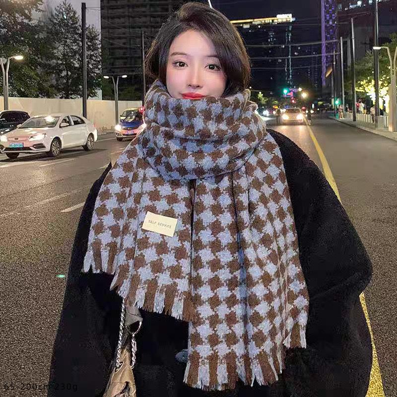 British Style Plaid Scarf Versatile Imitation Cashmere Scarf Shawl Advanced Sense Student Men'S And Women'S Scarf