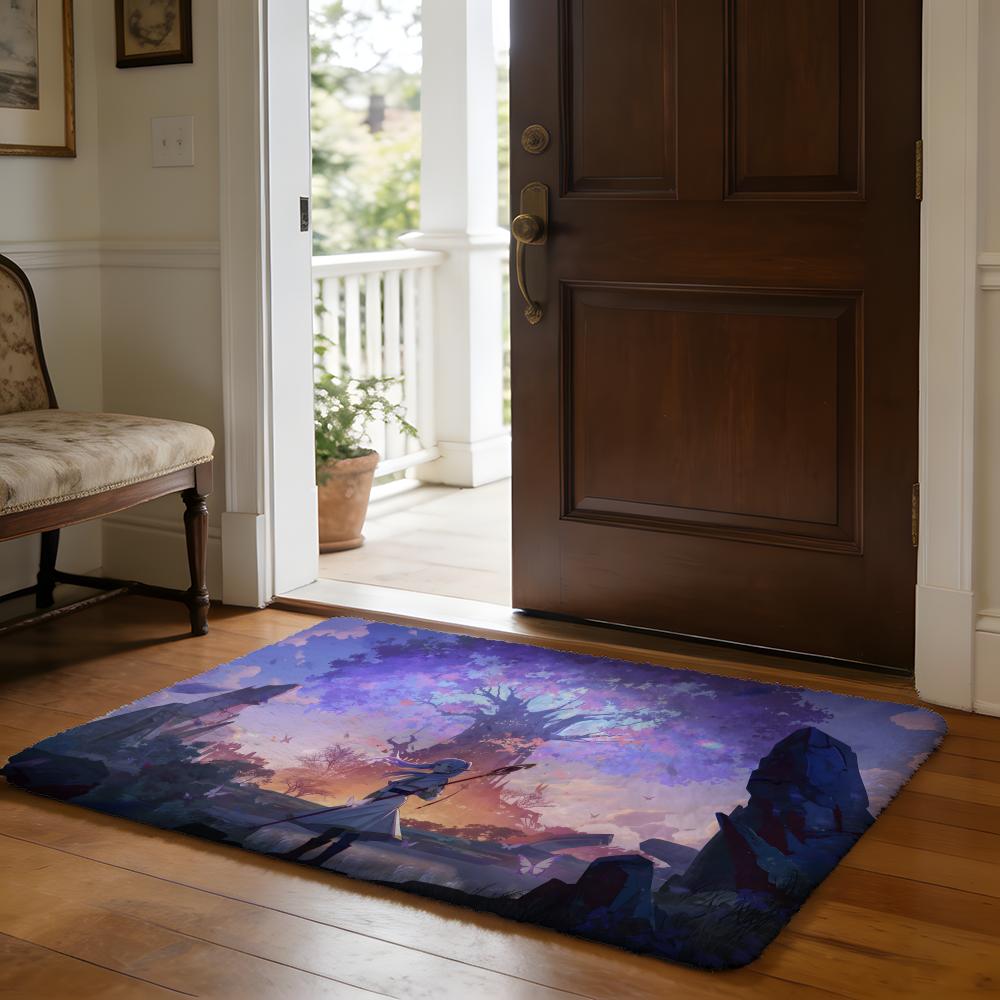 Floor Mat Soft Flannel Rug Non Slip Absorbent Mat for Bathroom Bedroom Home Decor Anime F Friend Hot Cute