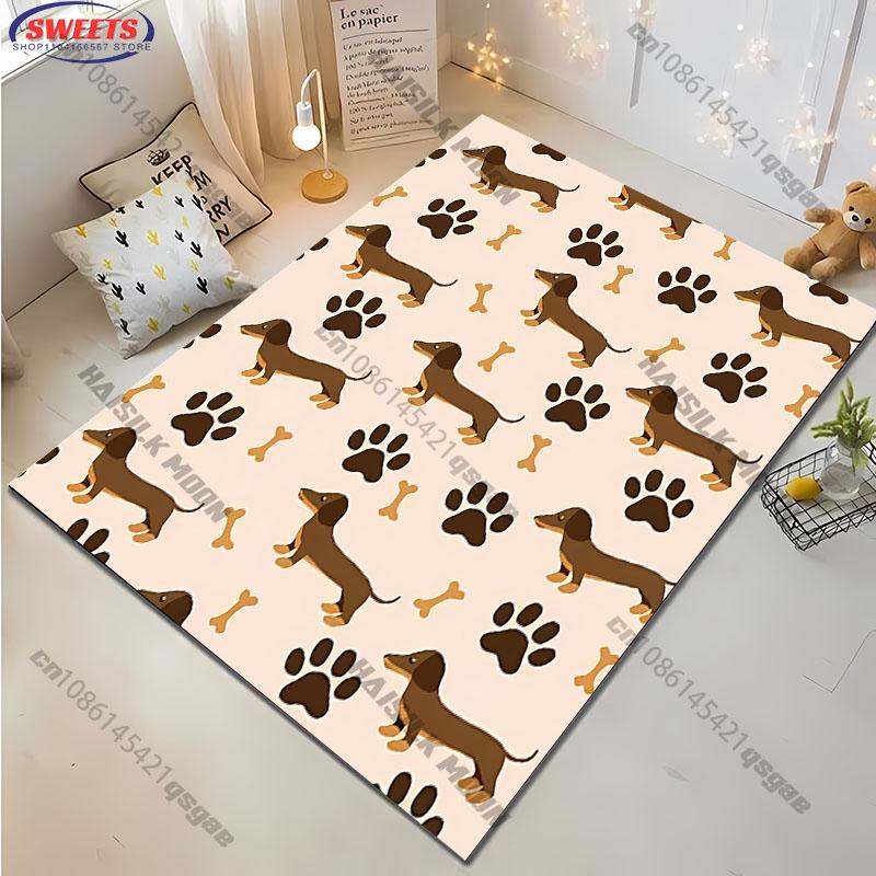Free shipping! "Playful Dachshund Pattern Rug for Living Rooms" carpet for home sofa bedroom, gift
