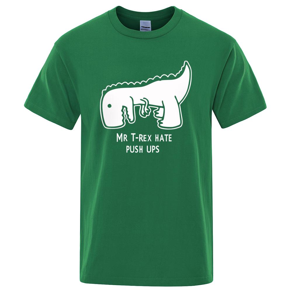 Cotton Tee Cotton Cool Men Women T-Shirt Tea Rex Funny Cartoon Print Short Sleeve T Shirt Mr Trex Hate Push Ups Tee Shirt Casual Brand Tops