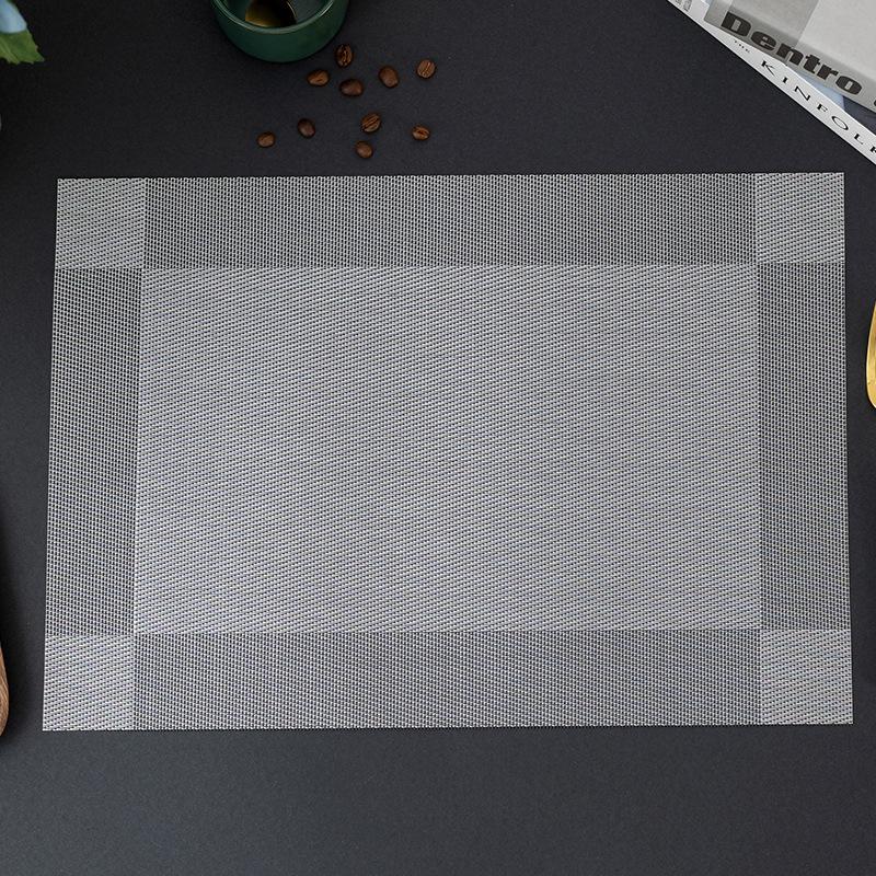 Place Mats Washable Easy To Clean Vinyl Dining Table Pads Durable PVC Weave Table Mats for Camp Party Hotel Home Decor