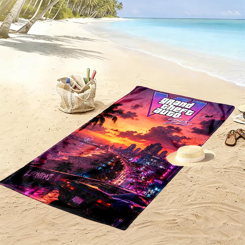 Asciugamano da Spiaggia Grand-Theft-Auto, Asciugamano Grande Morbido Asciugatura Rapida per Spiaggia Campeggio Nuoto