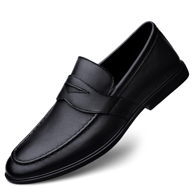 Spring Autumn Men Casual Loafers Soft Moccasins High Quality Genuine Leather Slip-on Men Shoes Black Driving Business Shoes