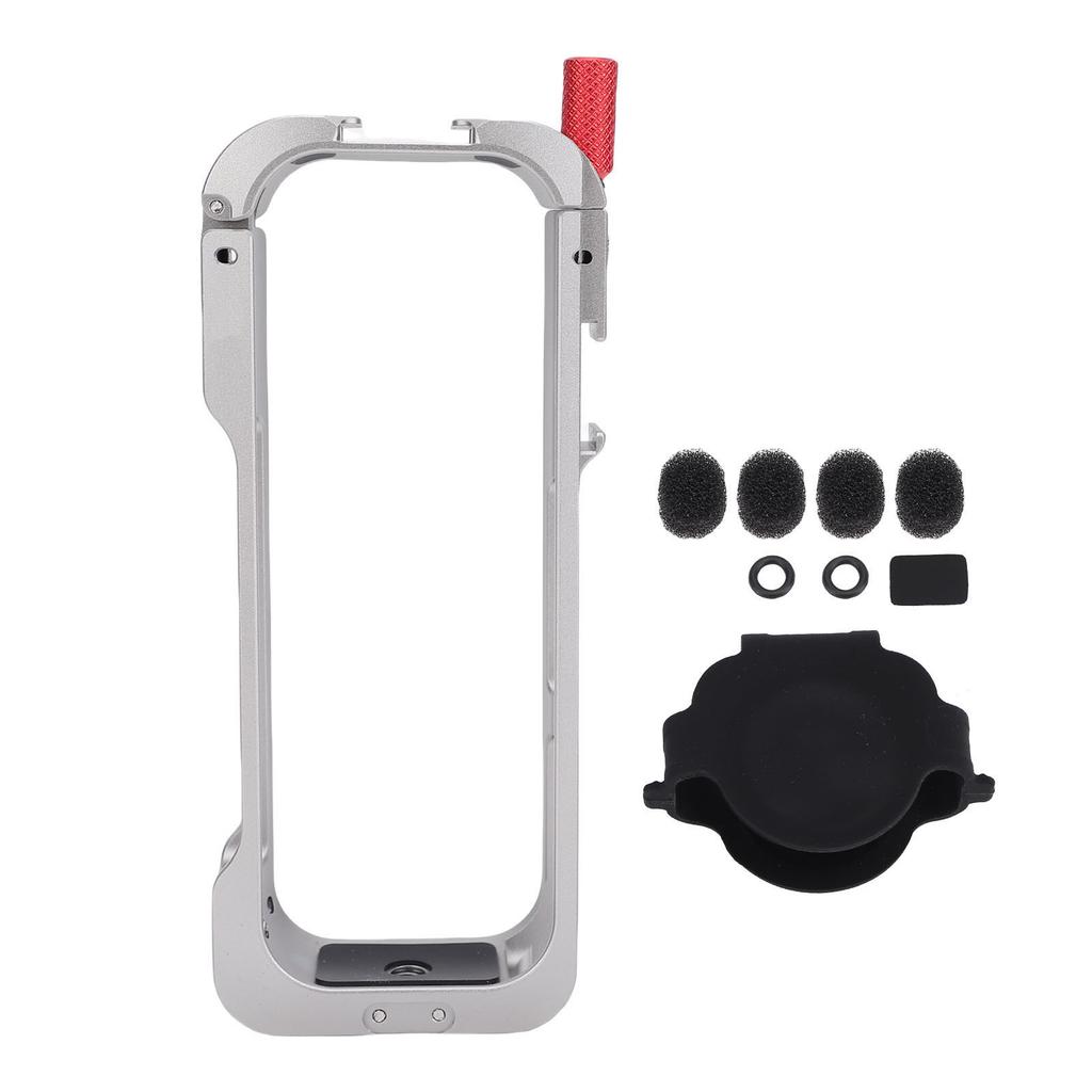 Camera Frame Cage Fit for Insta360 X5 Aluminium Alloy Camera Protective Frame Cage with Cold Shoe, 1 4 Screw Connector