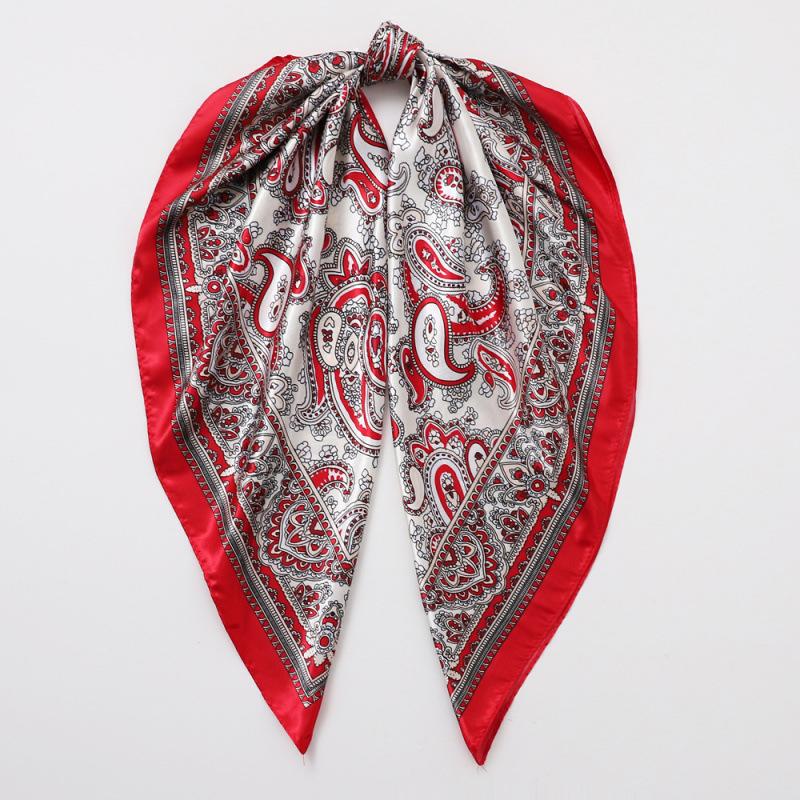 Headband Scarf Women Fashion 90*90cm Silk Satin Hijab Bandana Neckerhicef Sun Protection Shawl Wrap Headscarf Paisley