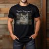 Tech Support Süßes Starrendes Katze Meme Gen Alpha Humor Gehirnfäule T-Shirt