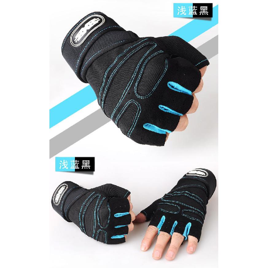 Weightlifting half-finger gloves, men's sports and fitness gear, outdoor cycling, non-slip wrist guards, breathable gloves, wristbands, dumbbells