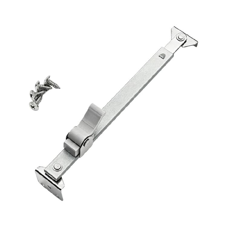Adjustable Metal Window Stay Arm with Sliding Lock for Home Ventilation Support and Daily Opening Position Use