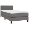 Maison Exclusive - Sommier à lattes de lit avec matelas et LED Gris 90x200 cm