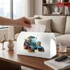 1pc Tractor-Themed Tissue Box Suitable for Kitchen, Car & Office - Reusable Napkin Dispenser with Tractor Pattern, Compact Decorative Storage Box for 
