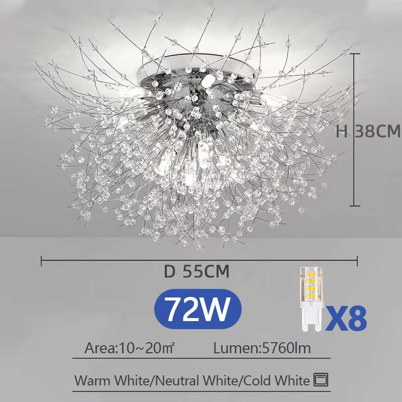Nordic modern dandelion crystal chandelier ceiling light room home decoration light restaurant light bedroom 220V ceiling light