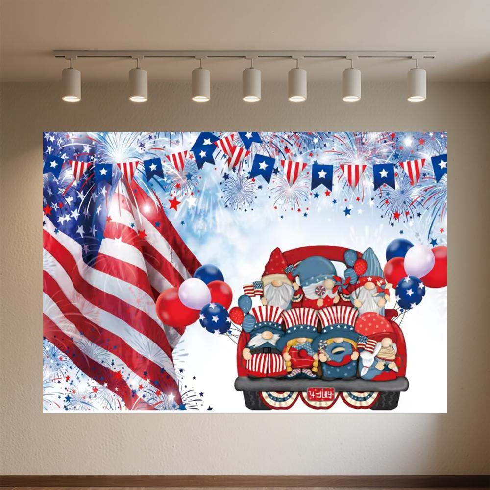 US July 4 Independence Day Background Celebration USA Flag 4th of July Independence Day Portrait Banner Decor Background Photo