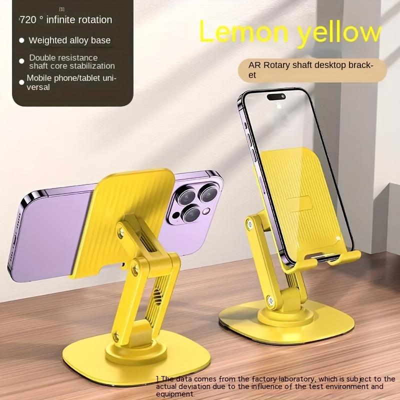 

Универсальная металлическая подставка с вращением на 360 градусов, регулируемой высотой, телескопический настольный держатель для мобильного телефона, совместимый со всеми сотовыми телефонами и планшетами iPad жёлтый