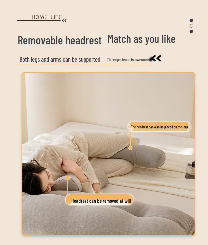 Soft Tatami Headboard Cushion: Removable, Washable, Lumbar Support & Anti-collision.