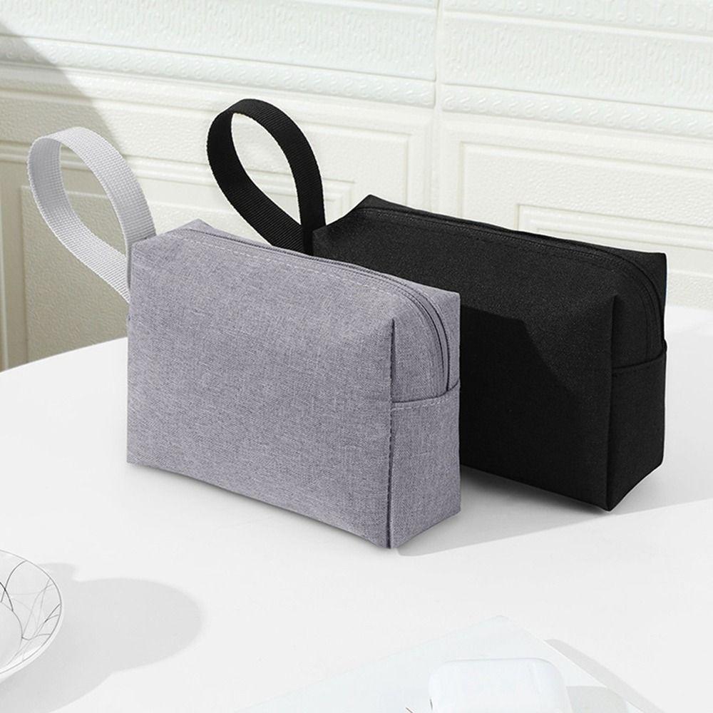 

Black/Grey Business Style Storage Bag Large Capacity Cosmetic Bag Data Cable