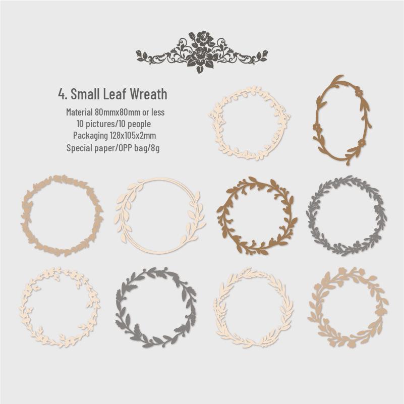 European Flower Wreath DIY Retro Journal Paper with Garden Theme - 6 Styles