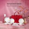 Shangling Dingyuan Chinese Style Floral Ceramic Dinnerware Gift Set