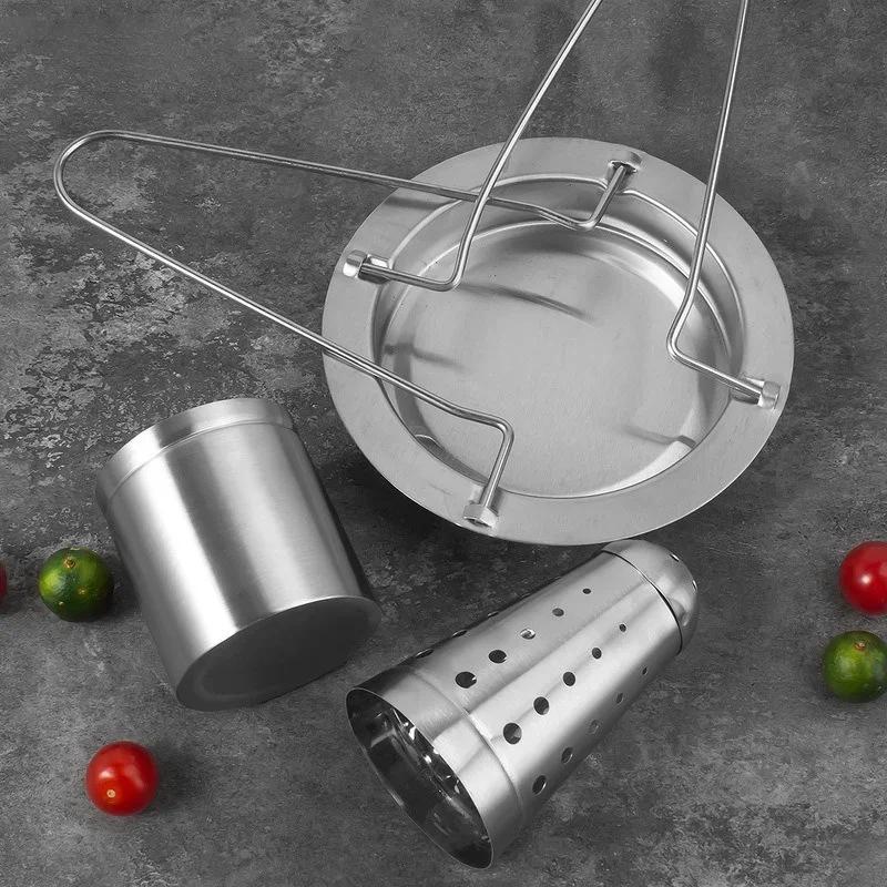 Stainlness Steel Roasting Grill Stand Removable Outdoor BBQ Tool Chicken Roaster Rack Non-stick Grilled Chicken Plate Party