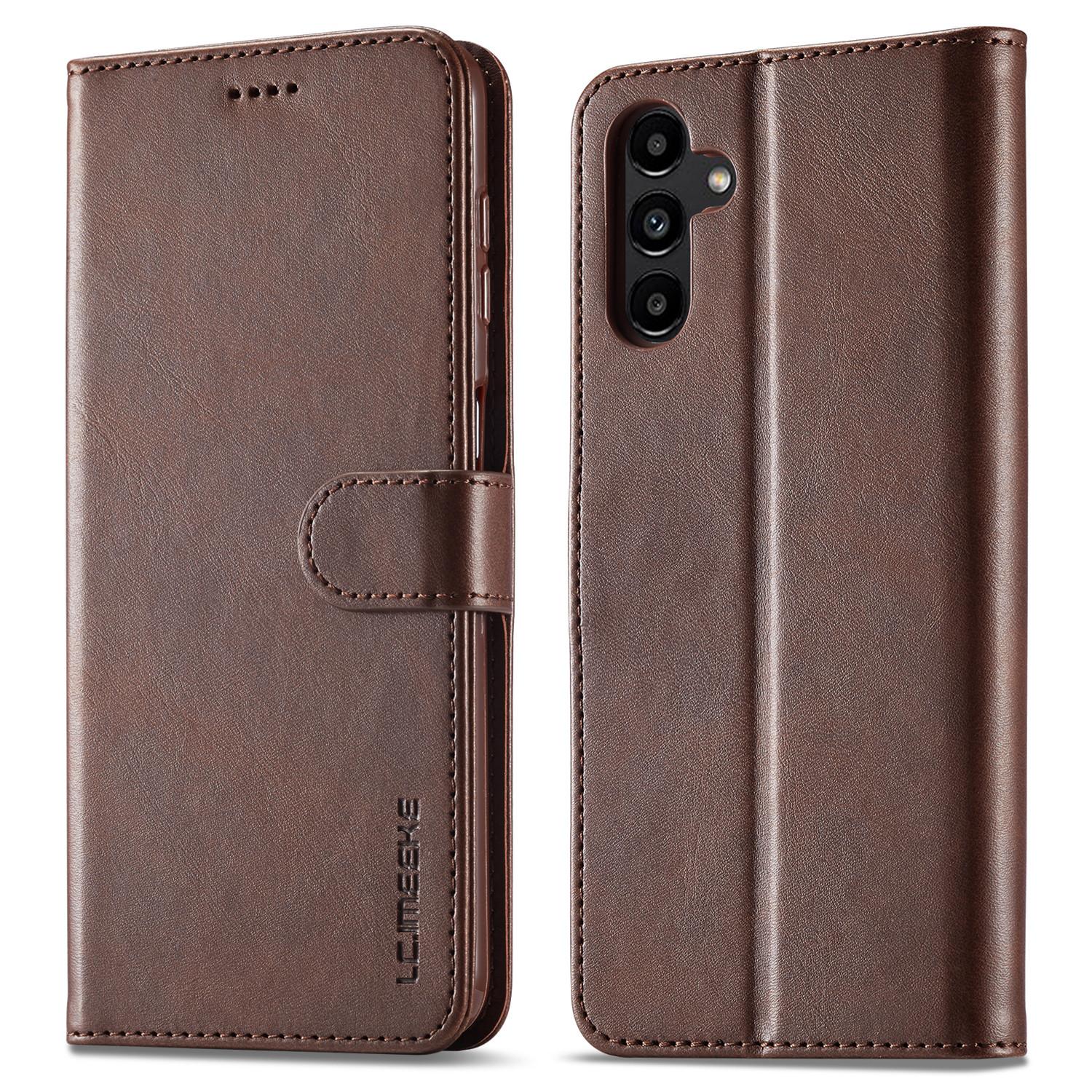 

LC.IMEEKE For Samsung Galaxy A15 5G/A15 4G Case Anti-Drop Leather Wallet Phone Cover Brown
