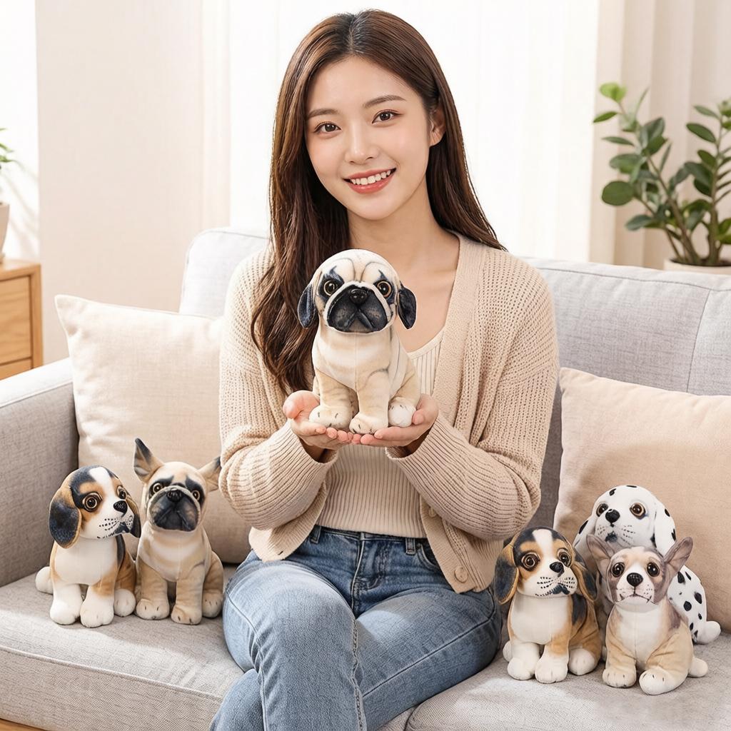 18Cm Cute Doggy Doll Dalmatian Bulldog Beagle Chihuahua Shar Pei Sitting Stuffed Little Dogs Plush Toy Present